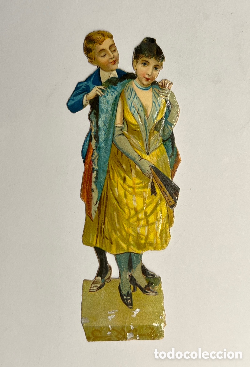Sammeln alte gestanzte Sammelbilder: CROMO TROQUELADO. CHOCOLATES LA ESPA&Ntilde;OLA MADRID. Pareja Madrile&ntilde;a (h.1920?)