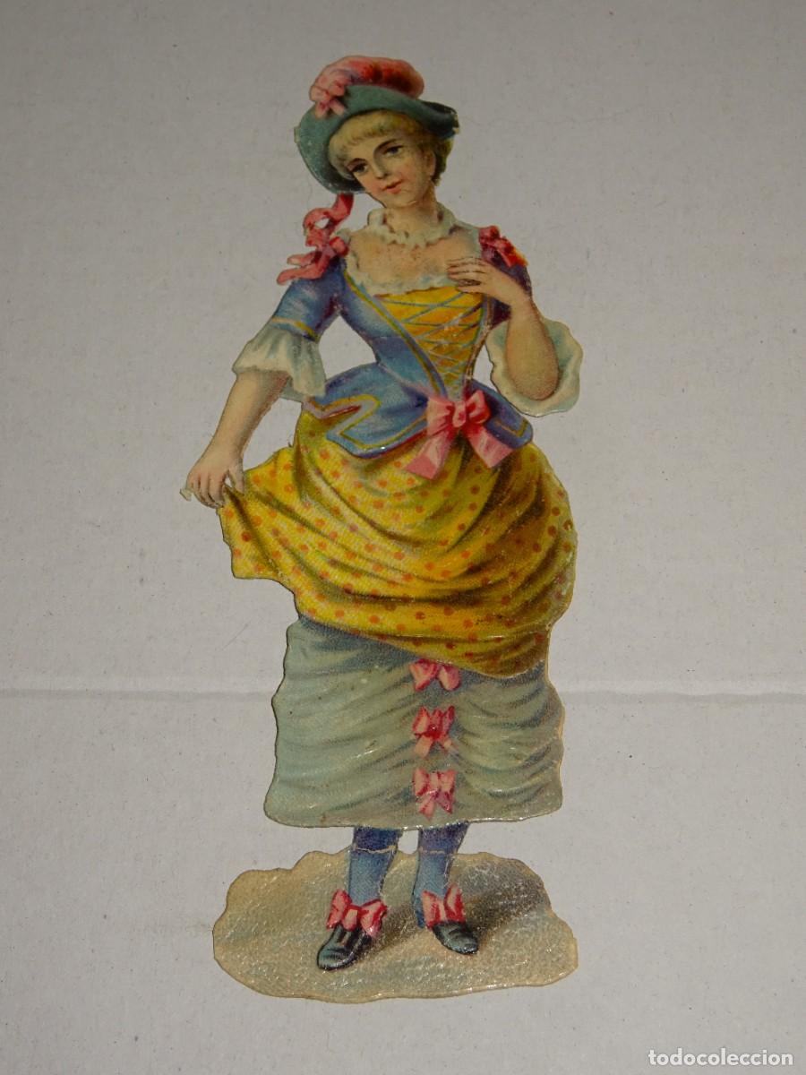 Collectable Antique Stamped Cards: (MCAJA) CROMO ANTIGUO TROQUELADO - ROM&Aacute;NTICO - 12X4CM, SE&Ntilde;ALES DE USO