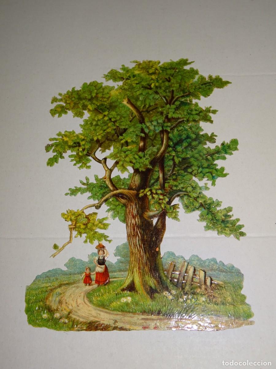 Colecionismo Cromos recortados antigos: (MA) CROMO TROQULADO ANTIGUO ROM&Aacute;NTICO - 17X 12CM, SE&Ntilde;ALES DE USO