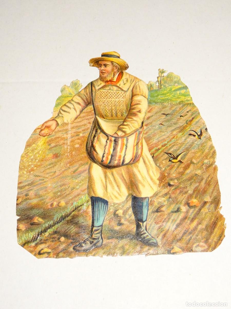 Collectable Antique Stamped Cards: (MA) CROMO TROQUELADO ANTIGUO ROM&Aacute;NTICO - 10X11CM, SE&Ntilde;ALES DE USO