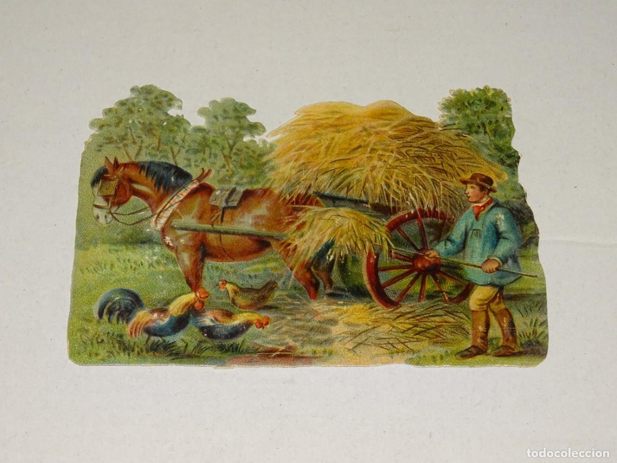 Colecionismo Cromos recortados antigos: (MA) CROMO TROQUELADO ANTIGUO TEMA AGRICULTURA, - 10,5X7,5CM, SE&Ntilde;ALES DE USO