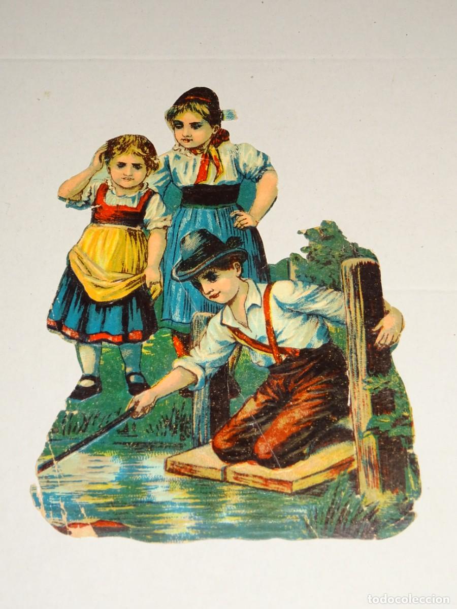 Sammeln alte gestanzte Sammelbilder: (MB) CROMO ANTIGUO TROQUELADO ROM&Aacute;NTICO - 11X15CM, SE&Ntilde;ALES DE USO
