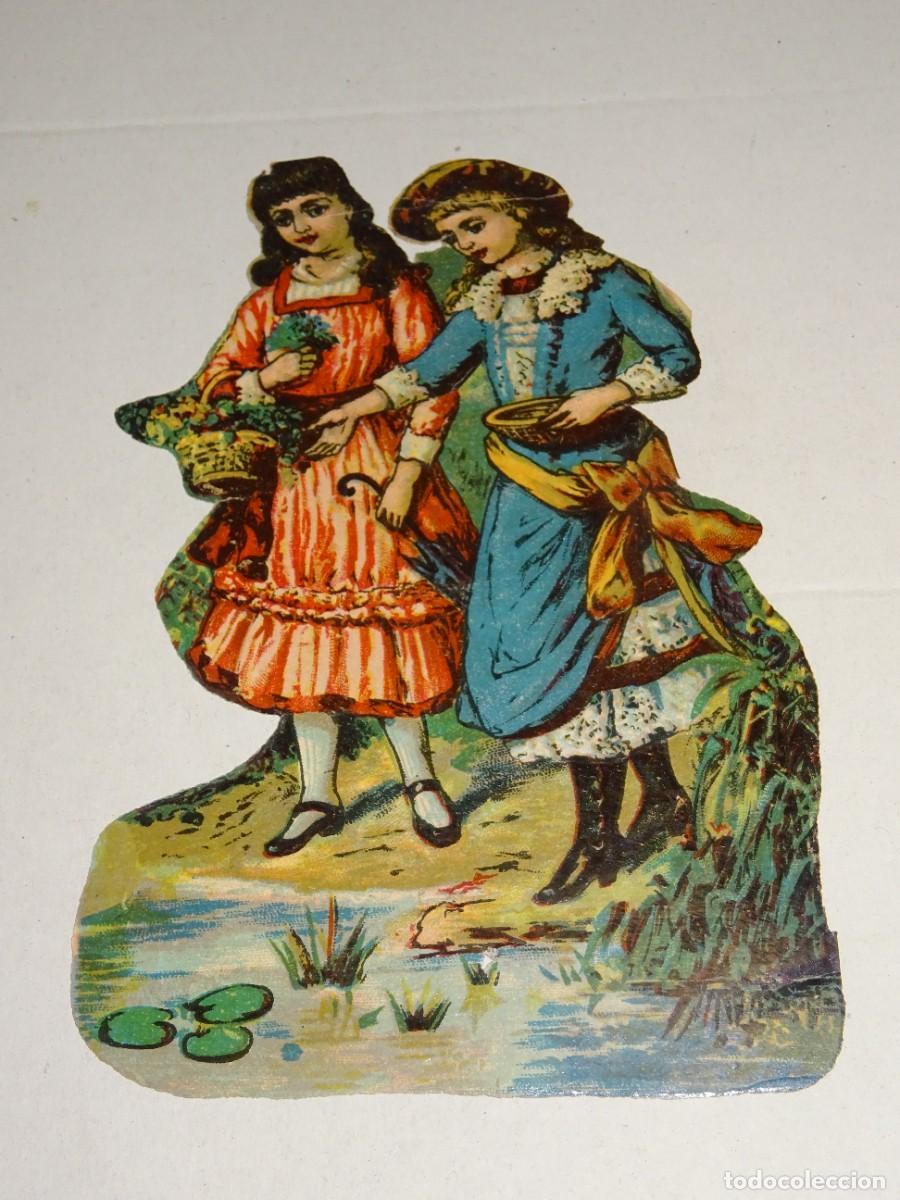 Sammeln alte gestanzte Sammelbilder: (MB) CROMO ANTIGUO TROQUELADO ROM&Aacute;NTICO - 11X15CM, SE&Ntilde;ALES DE USO
