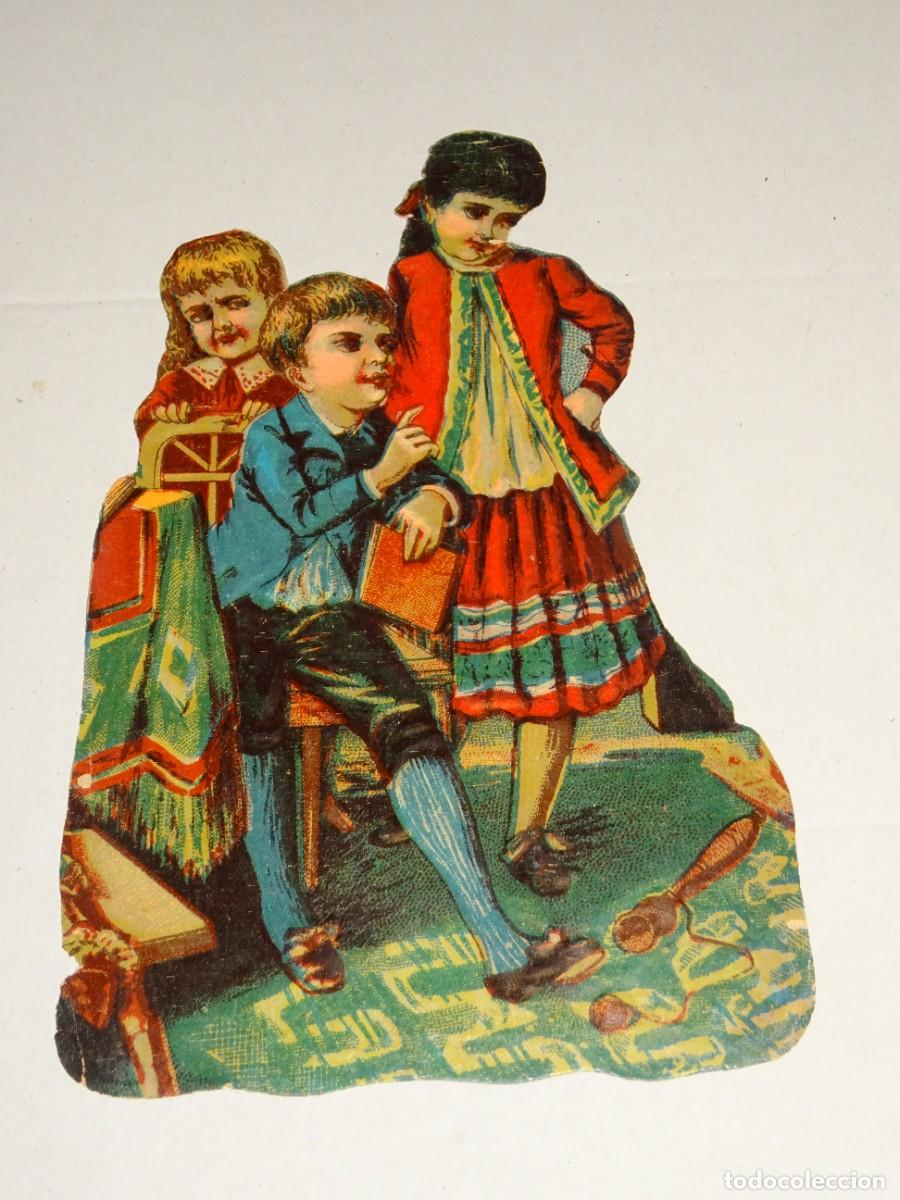 Sammeln alte gestanzte Sammelbilder: (MB) CROMO ANTIGUO TROQUELADO ROM&Aacute;NTICO - 11X15CM, SE&Ntilde;ALES DE USO
