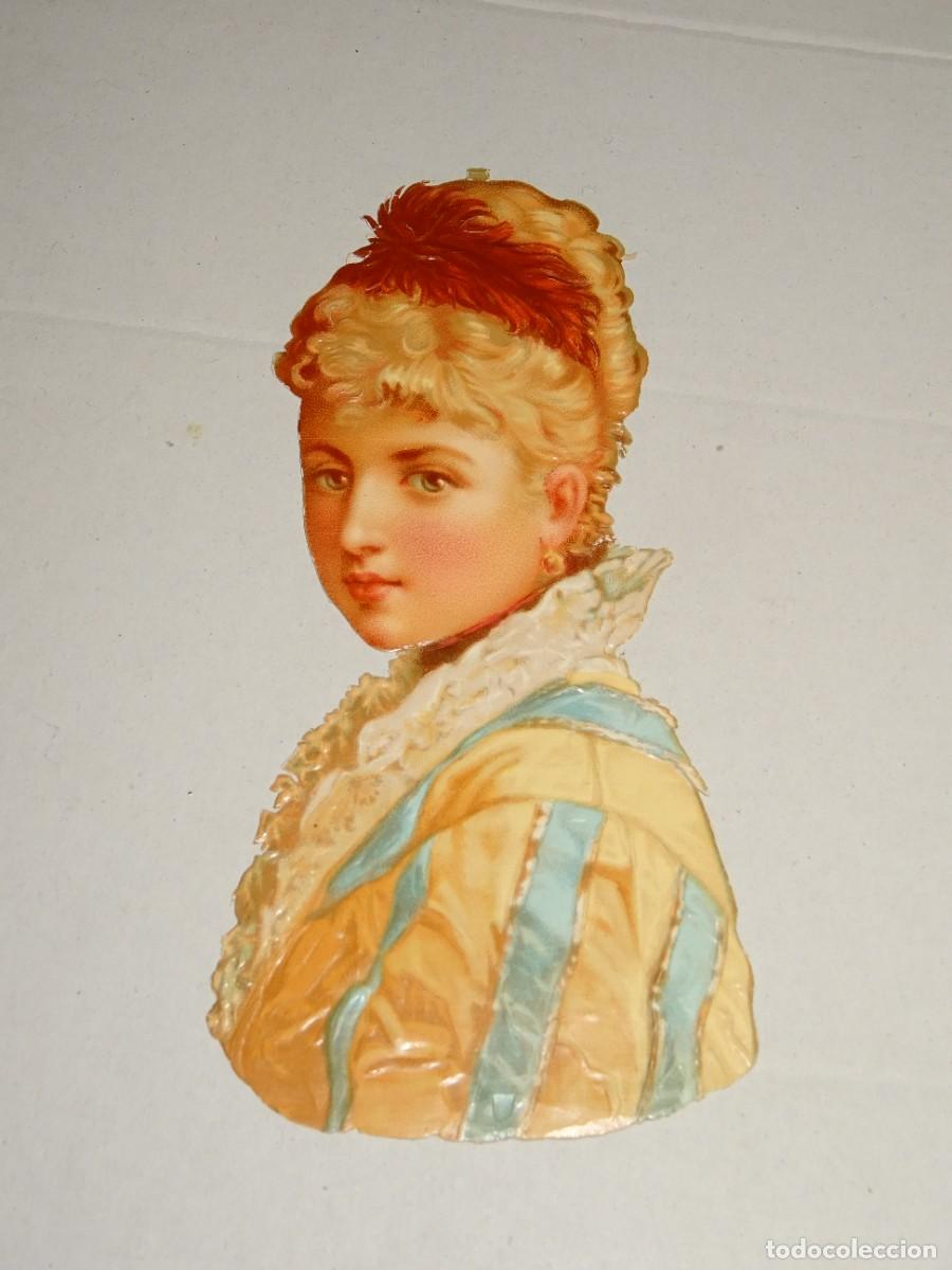 Sammeln alte gestanzte Sammelbilder: (MP) CROMO ANTIGUO TROQUELADO ROM&Aacute;NTICO - 9X12,5CM, SE&Ntilde;ALES DE USO