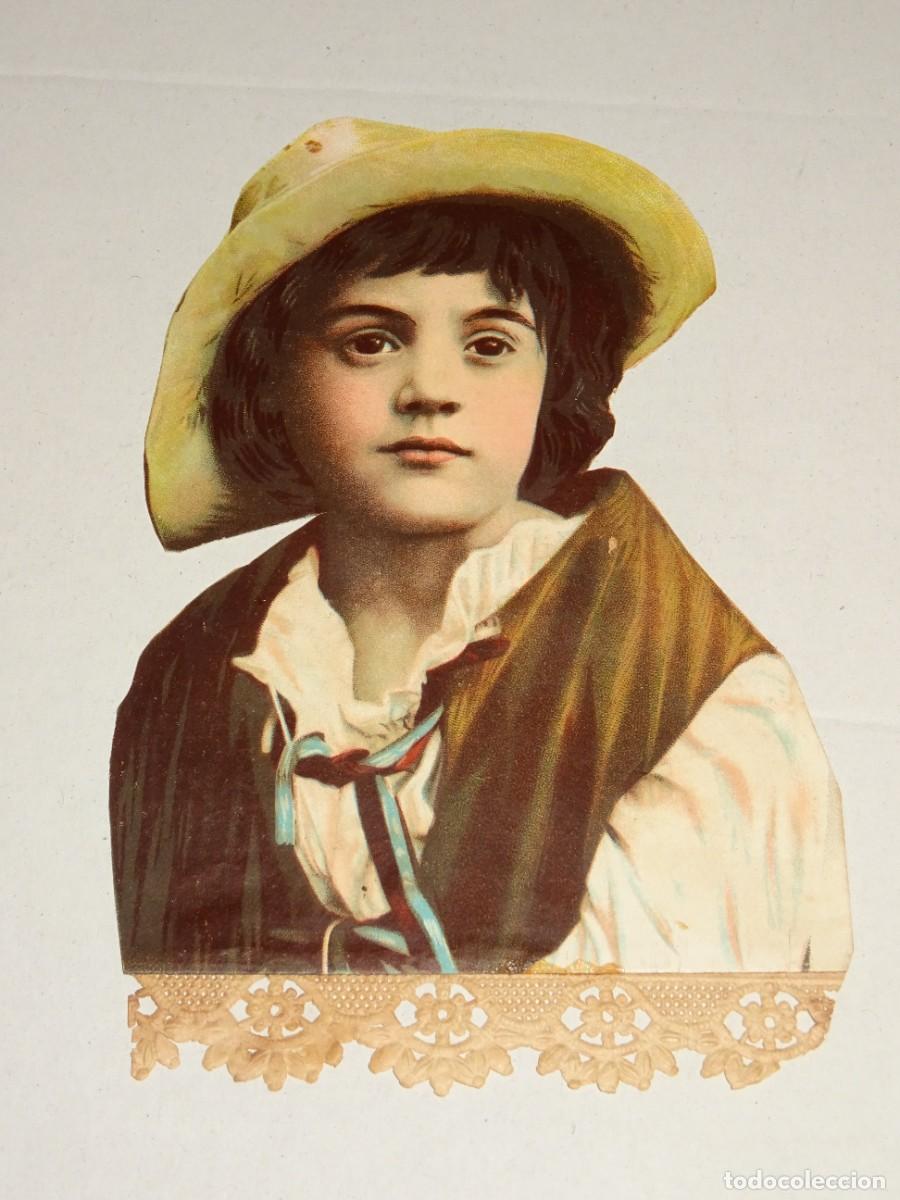 Sammeln alte gestanzte Sammelbilder: (MP) CROMO ANTIGUO TROQUELADO ROM&Aacute;NTICO - 8X12,5CM, SE&Ntilde;ALES DE USO