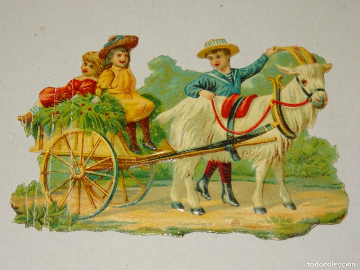 Sammeln alte gestanzte Sammelbilder: (MB) CROMO ANTIGUO TROQUELADO ROM&Aacute;NTICO - 7,5X11,5CM, SE&Ntilde;ALES DE USO