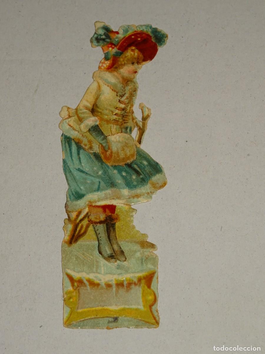 Sammeln alte gestanzte Sammelbilder: (MB) CROMO ANTIGUO TROQUELADO ROM&Aacute;NTICO - 8,5X3CM, SE&Ntilde;ALES DE USO