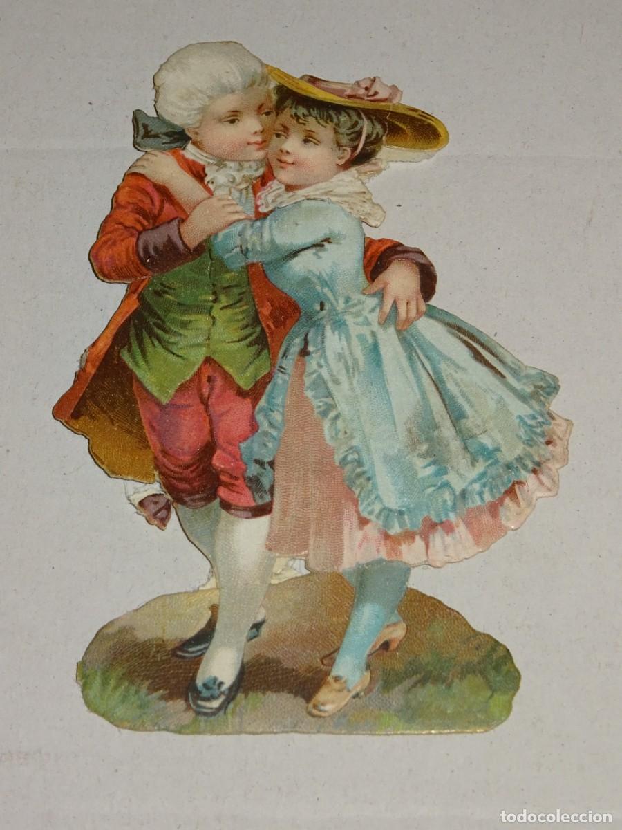 Sammeln alte gestanzte Sammelbilder: (MB) CROMO ANTIGUO TROQUELADO ROM&Aacute;NTICO - 9,5X6CM, SE&Ntilde;ALES DE USO