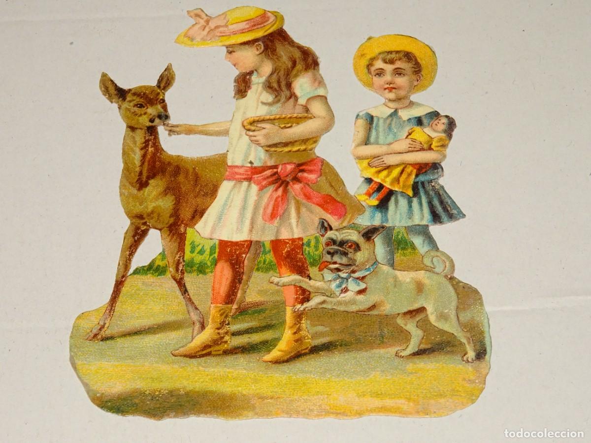 Sammeln alte gestanzte Sammelbilder: (MB) CROMO ANTIGUO TROQUELADO ROM&Aacute;NTICO - 9,5X11CM, SE&Ntilde;ALES DE USO