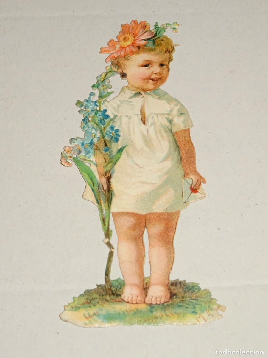 Sammeln alte gestanzte Sammelbilder: (MB) CROMO ANTIGUO TROQUELADO ROM&Aacute;NTICO - 9,5X4CM, SE&Ntilde;ALES DE USO