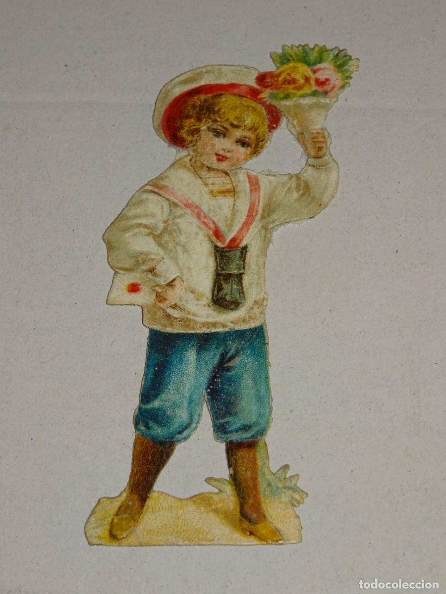 Sammeln alte gestanzte Sammelbilder: (MB) CROMO ANTIGUO TROQUELADO ROM&Aacute;NTICO - 8X4CM, SE&Ntilde;ALES DE USO