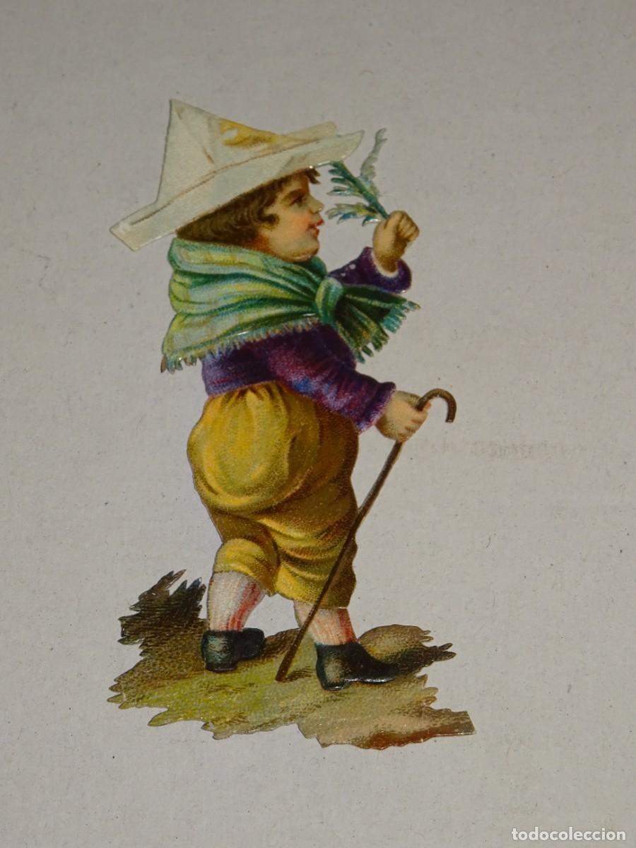 Sammeln alte gestanzte Sammelbilder: (MB) CROMO ANTIGUO TROQUELADO ROM&Aacute;NTICO - 8X4CM, SE&Ntilde;ALES DE USO