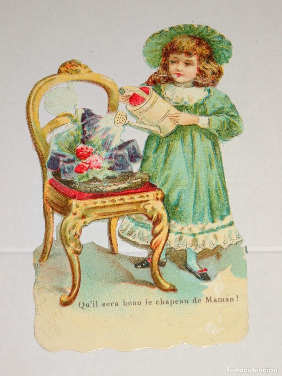 Coleccionismo Cromos troquelados antiguos: (MP) CROMO TROQUELADO ANTIGUO ROM&Aacute;NTICO - 8,5X12,5CM, SE&Ntilde;ALES DE USO