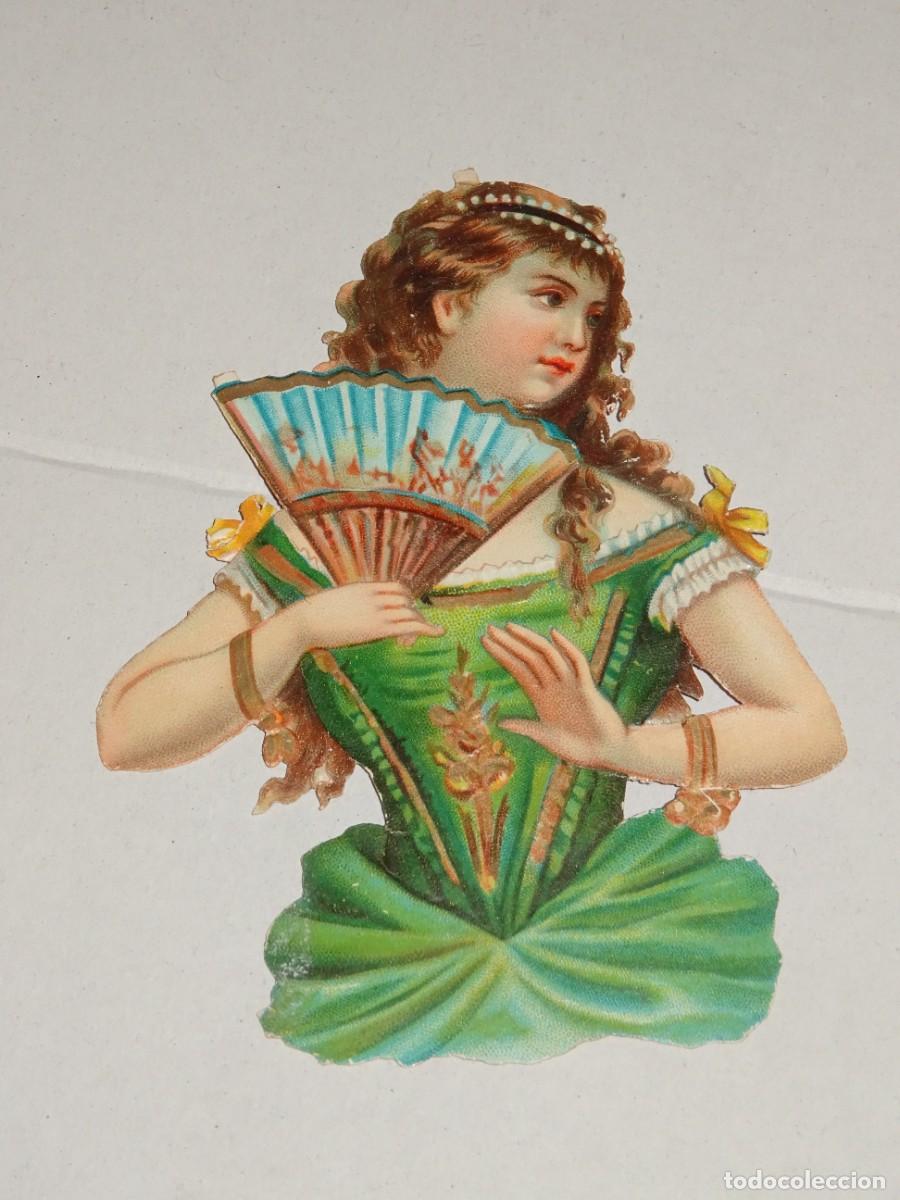 Coleccionismo Cromos troquelados antiguos: (MP) CROMO TROQUELADO ANTIGUO ROM&Aacute;NTICO - 7,5X9,5CM, SE&Ntilde;ALES DE USO