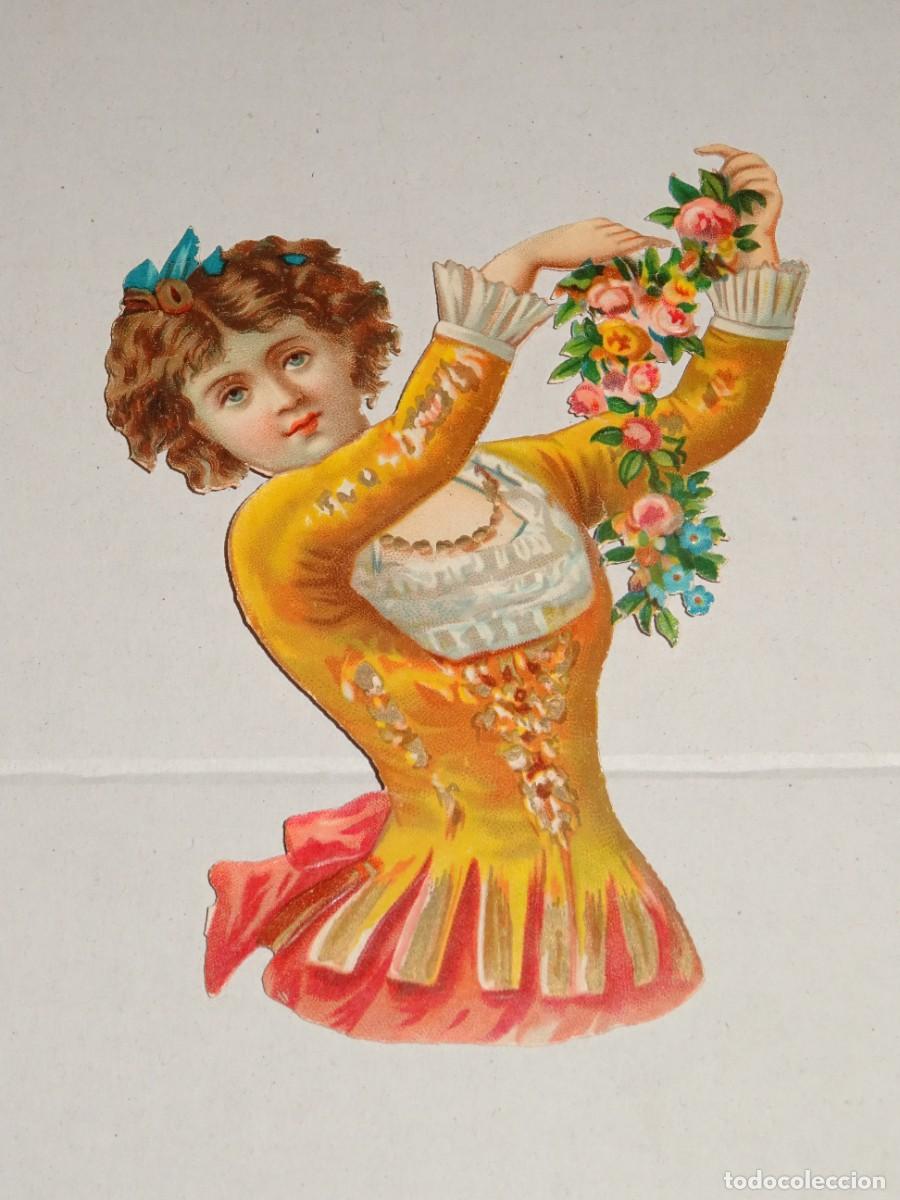Sammeln alte gestanzte Sammelbilder: (MP) CROMO TROQUELADO ANTIGUO ROM&Aacute;NTICO - 7,5X9,5CM, SE&Ntilde;ALES DE USO