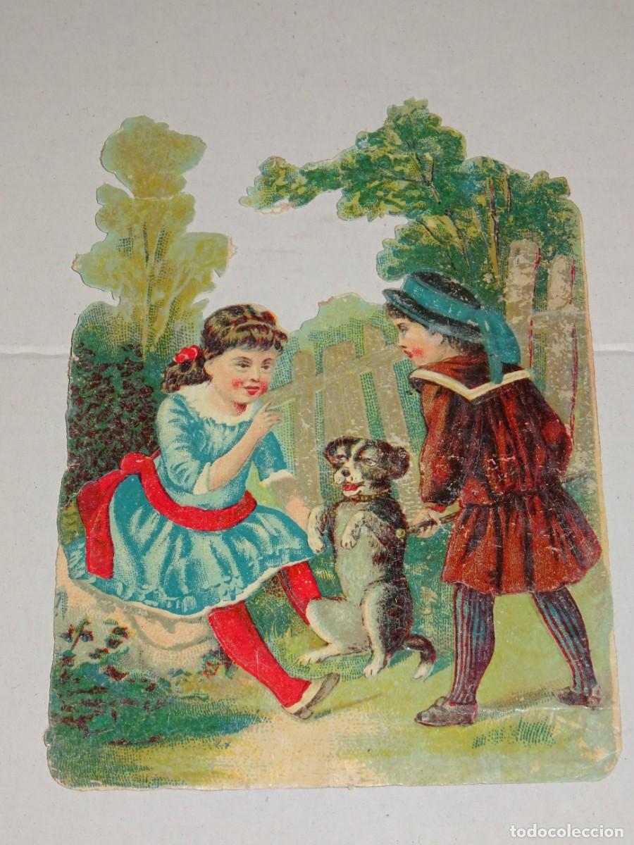 Coleccionismo Cromos troquelados antiguos: (MS) CROMO TROQUELADO ANTIGUO ROM&Aacute;NTICO - 10X14CM, SE&Ntilde;ALES DE USO