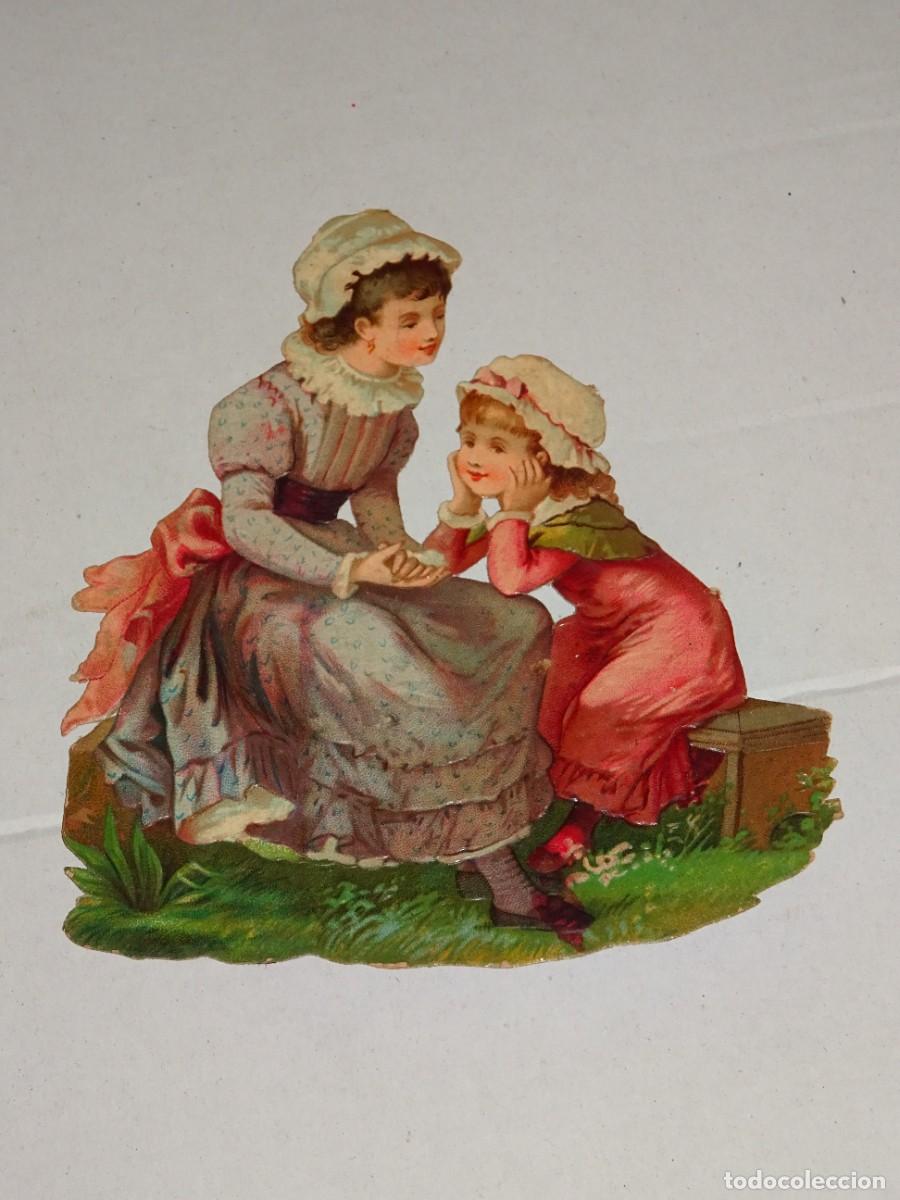 Colecionismo Cromos recortados antigos: (MS) CROMO TROQUELADO ANTIGUO ROM&Aacute;NTICO - 10,5X9,5CM, SE&Ntilde;ALES DE USO