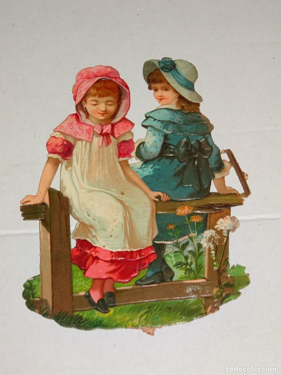 Colecionismo Cromos recortados antigos: (MS) CROMO TROQUELADO ANTIGUO ROM&Aacute;NTICO - 11,5X9CM, SE&Ntilde;ALES DE USO
