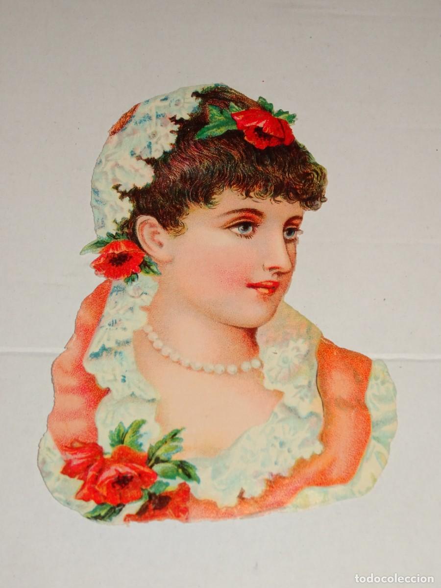 Coleccionismo Cromos troquelados antiguos: (MP) CROMO TROQUELADO ANTIGUO ROM&Aacute;NTICO - 10X15,5CM, SE&Ntilde;ALES DE USO