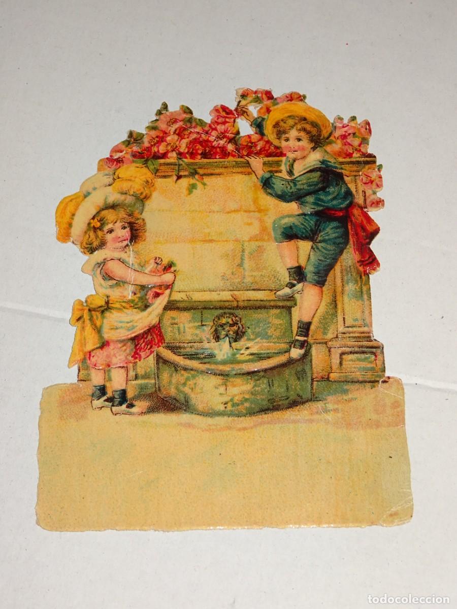 Colecionismo Cromos recortados antigos: (MP) CROMO TROQUELADO ANTIGUO ROM&Aacute;NTICO - 12X8,5CM, SE&Ntilde;ALES DE USO