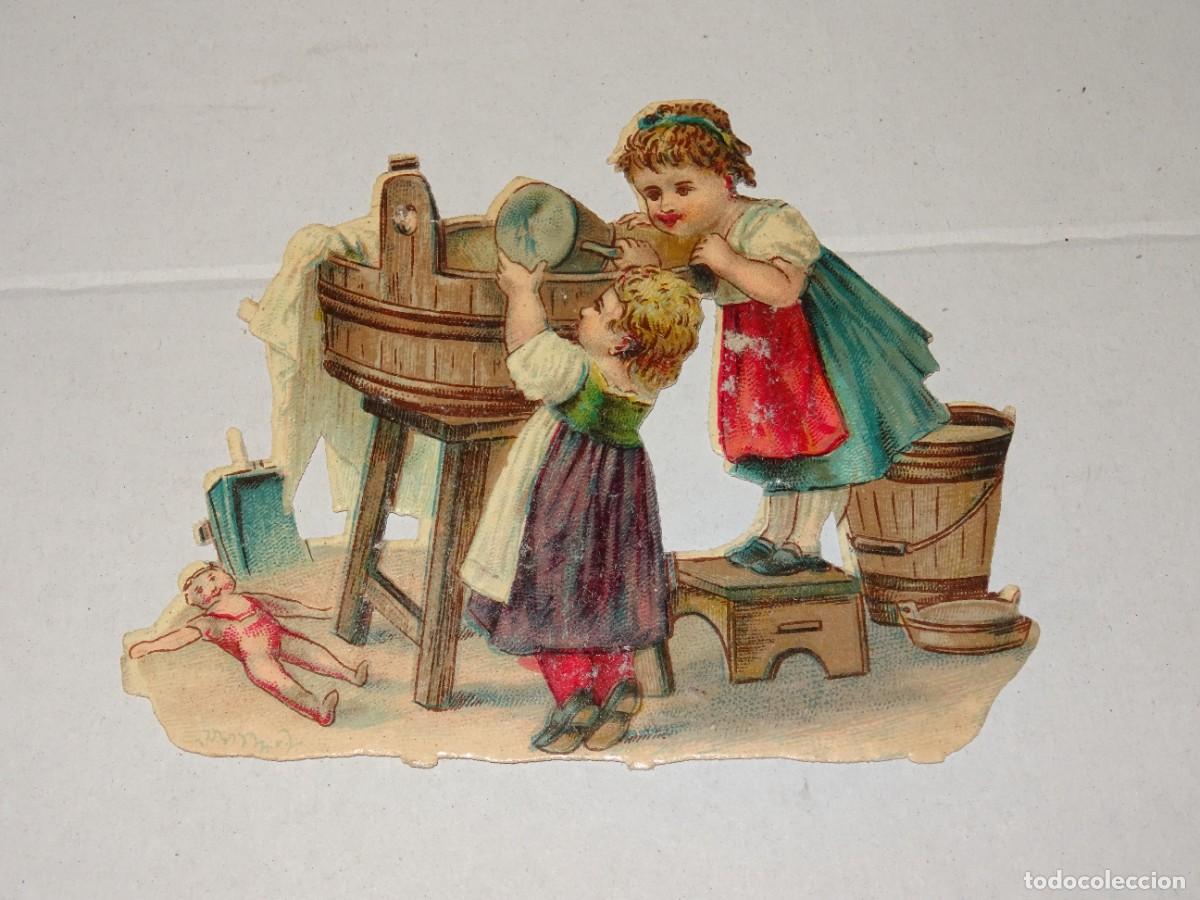 Colecionismo Cromos recortados antigos: (MP) CROMO TROQUELADO ANTIGUO ROM&Aacute;NTICO - 7,5X9CM, SE&Ntilde;ALES DE USO
