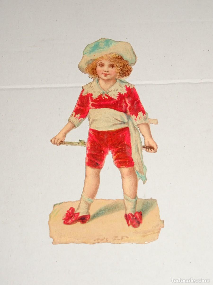 Coleccionismo Cromos troquelados antiguos: (MP) CROMO TROQUELADO ANTIGUO ROM&Aacute;NTICO - 11X6CM, SE&Ntilde;ALES DE USO