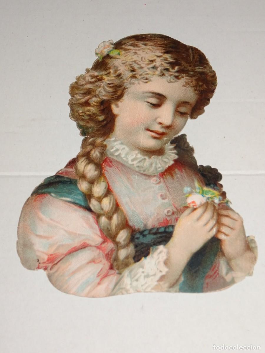 Coleccionismo Cromos troquelados antiguos: (MP) CROMO TROQUELADO ANTIGUO ROM&Aacute;NTICO - 13X10CM, SE&Ntilde;ALES DE USO