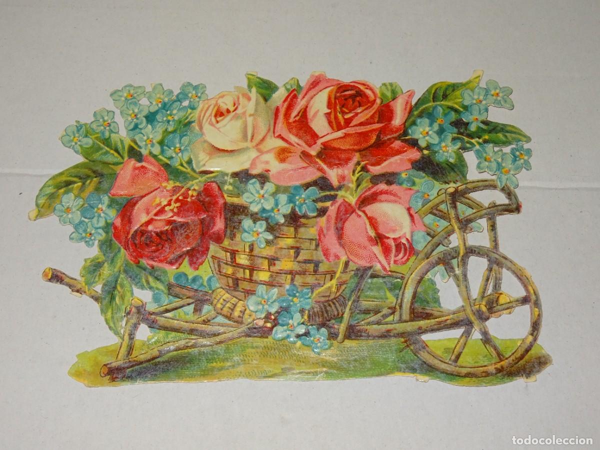 Coleccionismo Cromos troquelados antiguos: (MP) CROMO TROQUELADO ANTIGUO ROM&Aacute;NTICO - 16X10CM, SE&Ntilde;ALES DE USO
