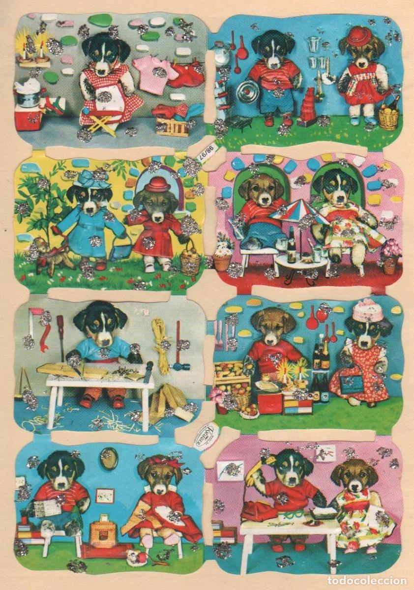 Coleccionismo Cromos troquelados antiguos: Antigua l&aacute;mina de cromos troquelados Kruger 98/97, alemana con purpurina