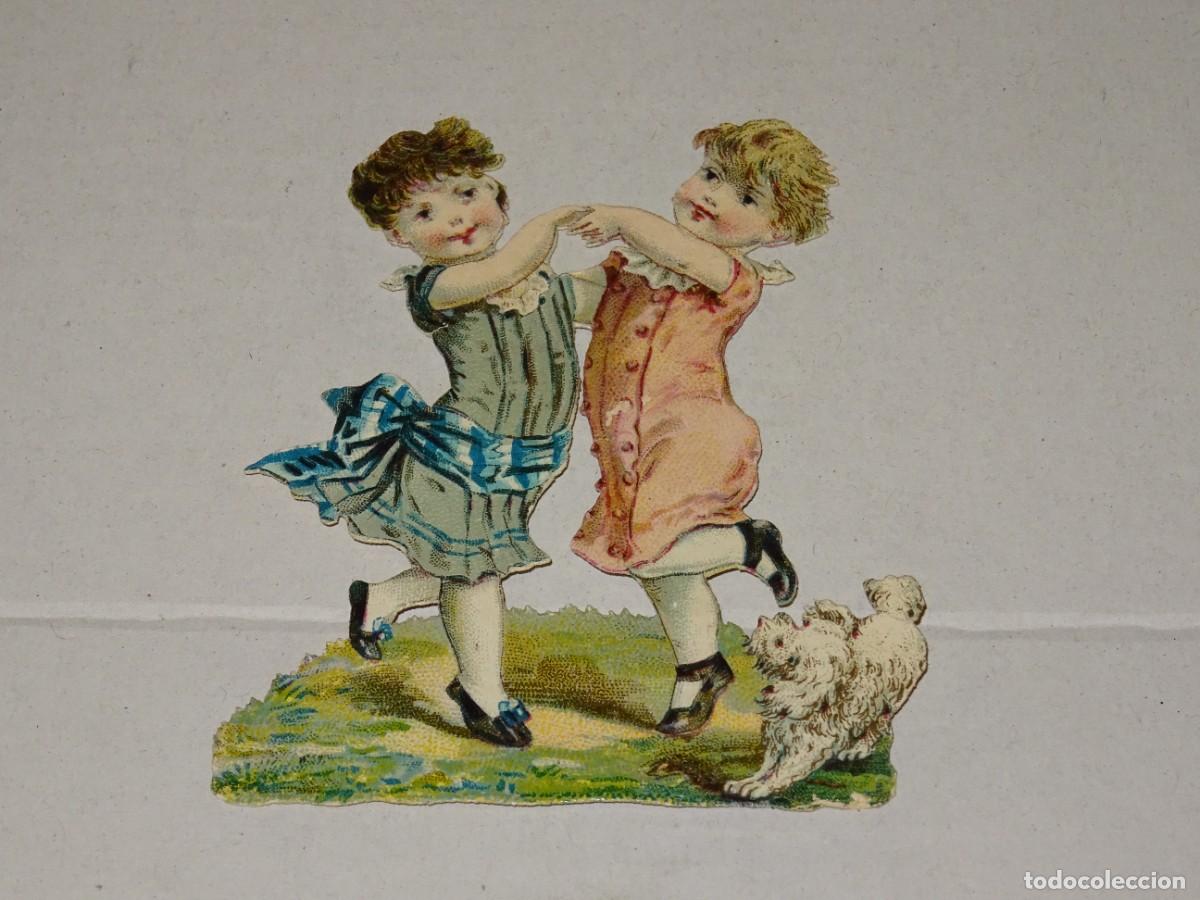 Colecionismo Cromos recortados antigos: (MK) CROMO TROQUELADO ANTIGUO ROM&Aacute;NTICO - 6X7,5CM - SE&Ntilde;ALES DE USO