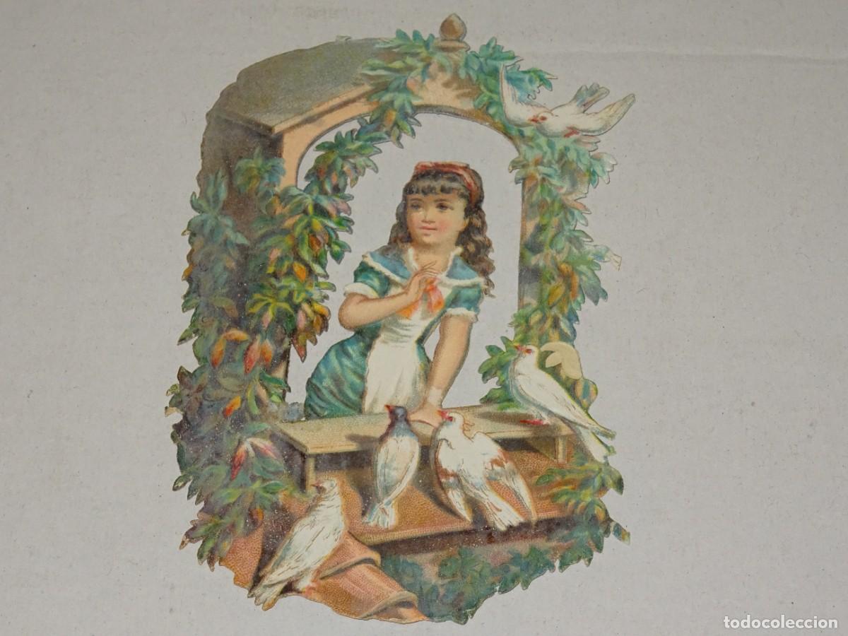 Colecionismo Cromos recortados antigos: (MK) CROMO TROQUELADO ANTIGUO ROM&Aacute;NTICO - 7X10CM - SE&Ntilde;ALES DE USO