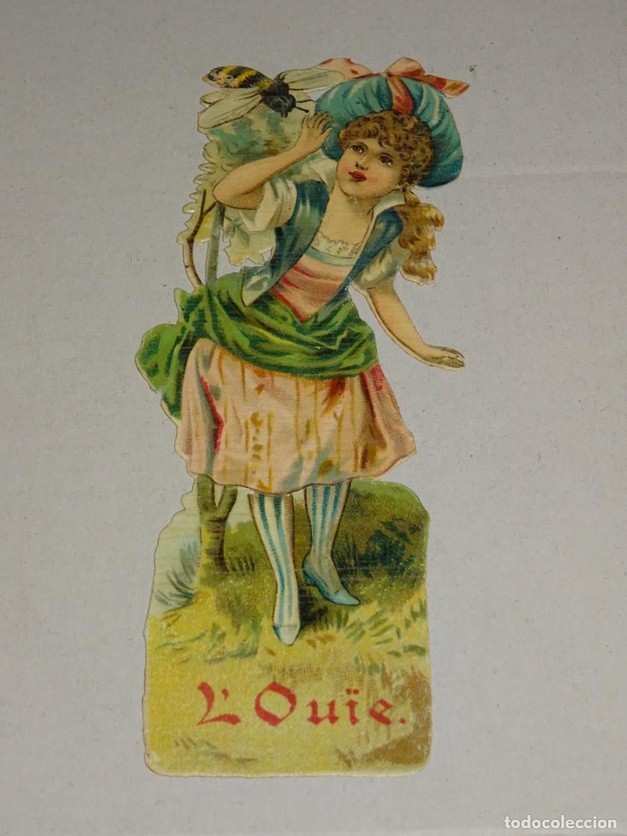 Colecionismo Cromos recortados antigos: (MK) CROMO TROQUELADO ANTIGUO ROM&Aacute;NTICO - 4X12,5CM - SE&Ntilde;ALES DE USO