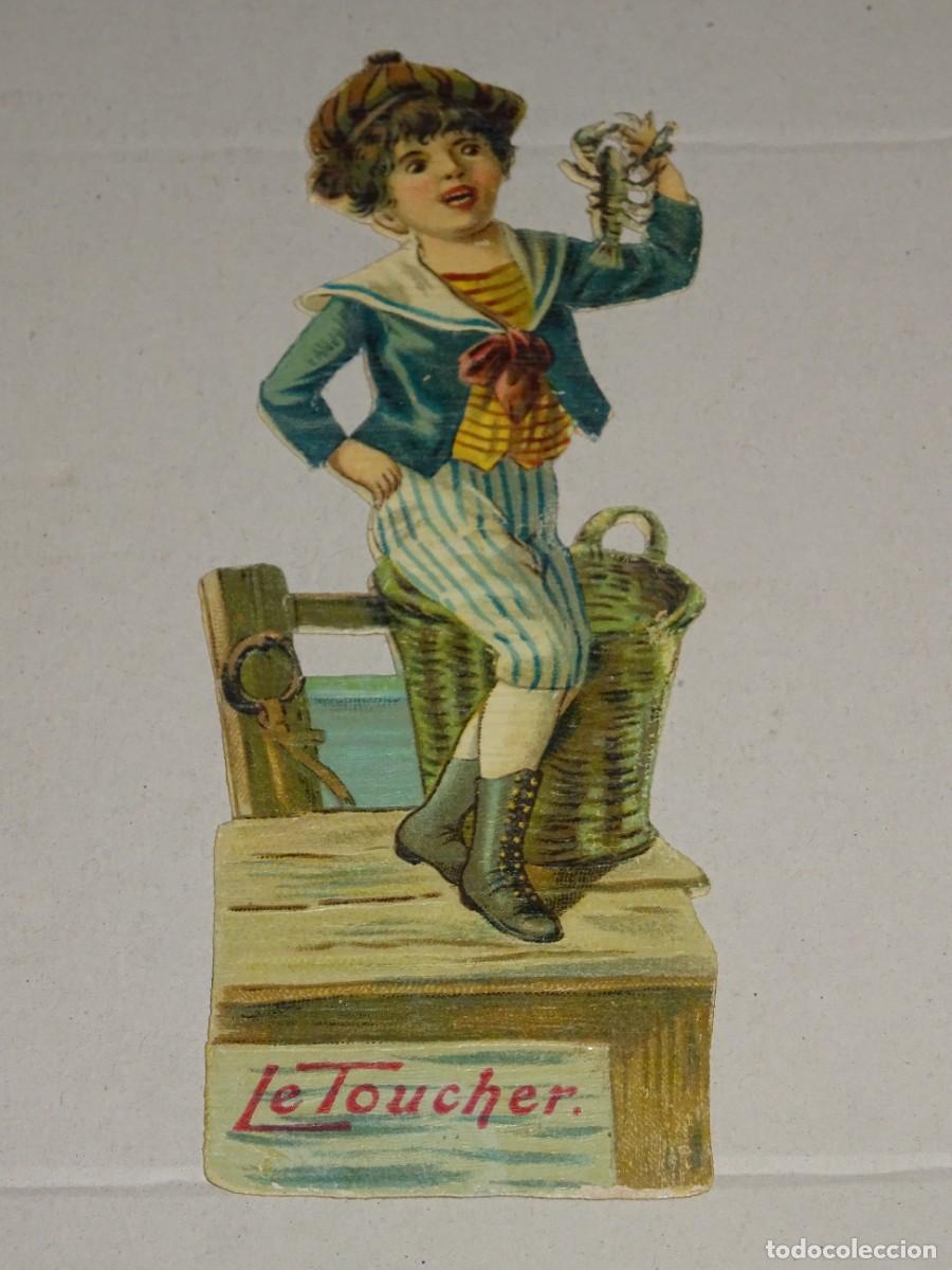 Colecionismo Cromos recortados antigos: (MK) CROMO TROQUELADO ANTIGUO ROM&Aacute;NTICO - 4X12,5CM - SE&Ntilde;ALES DE USO