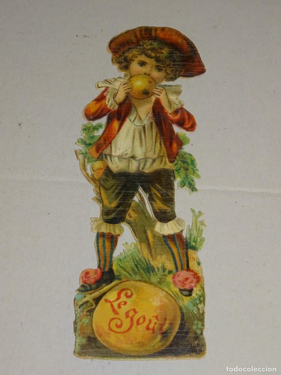 Colecionismo Cromos recortados antigos: (MK) CROMO TROQUELADO ANTIGUO ROM&Aacute;NTICO - 4X12,5CM - SE&Ntilde;ALES DE USO