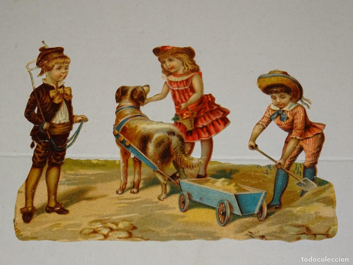 Colecionismo Cromos recortados antigos: (MK) CROMO TROQUELADO ANTIGUO ROM&Aacute;NTICO - 10X15CM - SE&Ntilde;ALES DE USO
