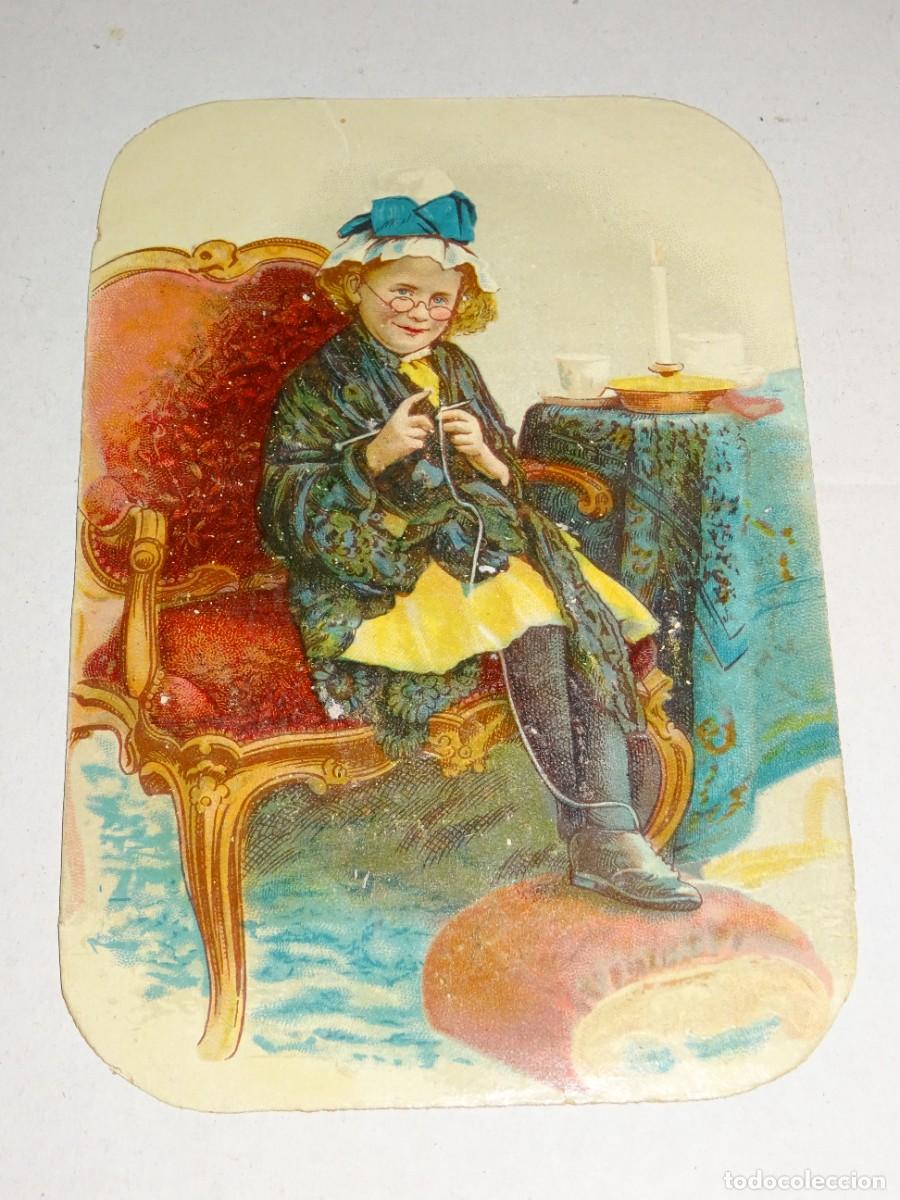 Colecionismo Cromos recortados antigos: (MK) CROMO ANTIGUO ROM&Aacute;NTICO - 9,5X14CM - SE&Ntilde;ALES DE USO