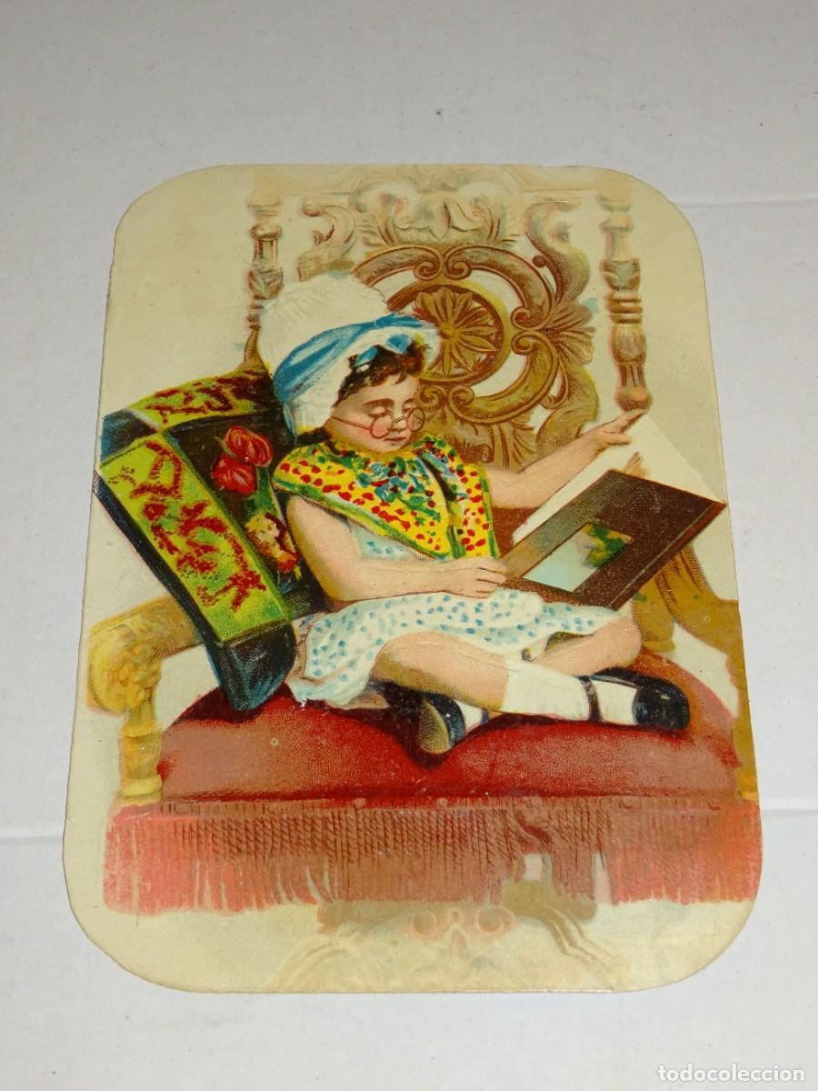 Colecionismo Cromos recortados antigos: (MK) CROMO ANTIGUO ROM&Aacute;NTICO - 9,5X14CM - SE&Ntilde;ALES DE USO