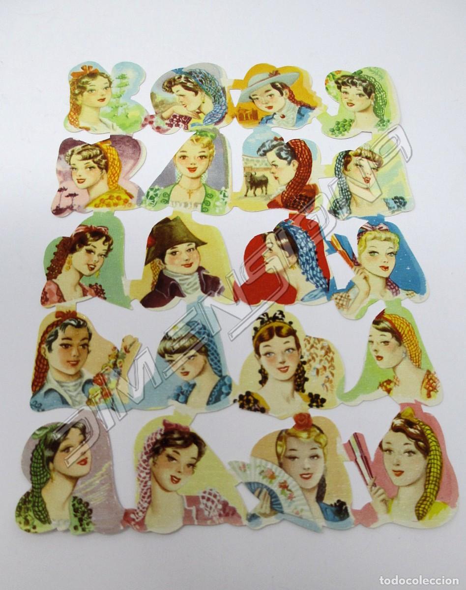 Collectable Antique Stamped Cards: Cromos Troquelados de Picar - A&ntilde;os 60 - Peinados antiguos femeninos