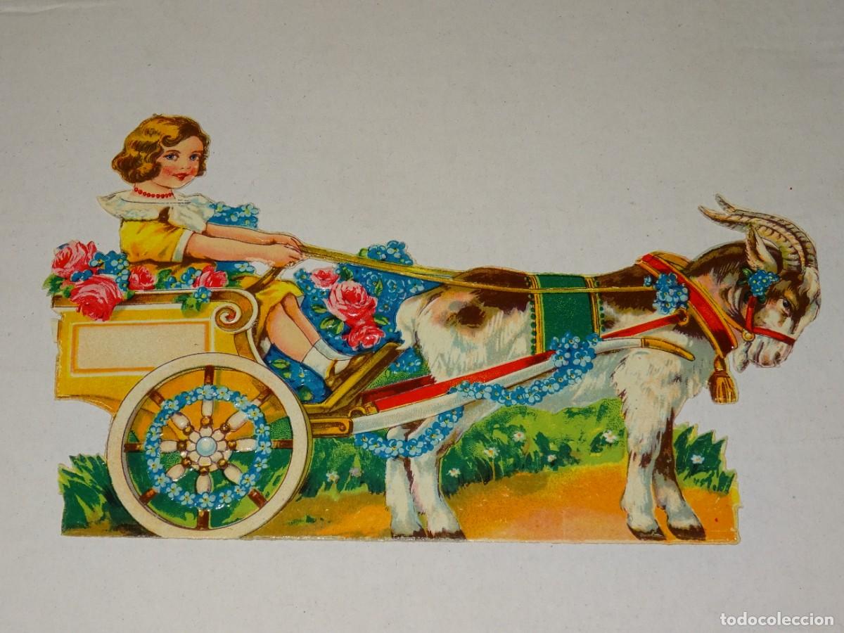 Colecionismo Cromos recortados antigos: (MK) CROMO TROQUELADO ANTIGUO - 15X9,5CM - SE&Ntilde;ALES DE USO NORMAL