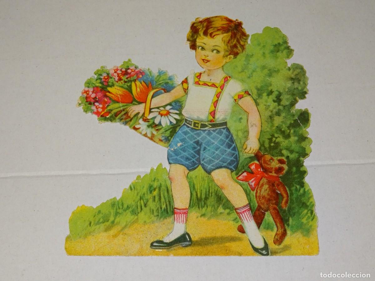 Colecionismo Cromos recortados antigos: (MK) CROMO TROQUELADO ANTIGUO - 10,5X12CM - SE&Ntilde;ALES DE USO NORMAL