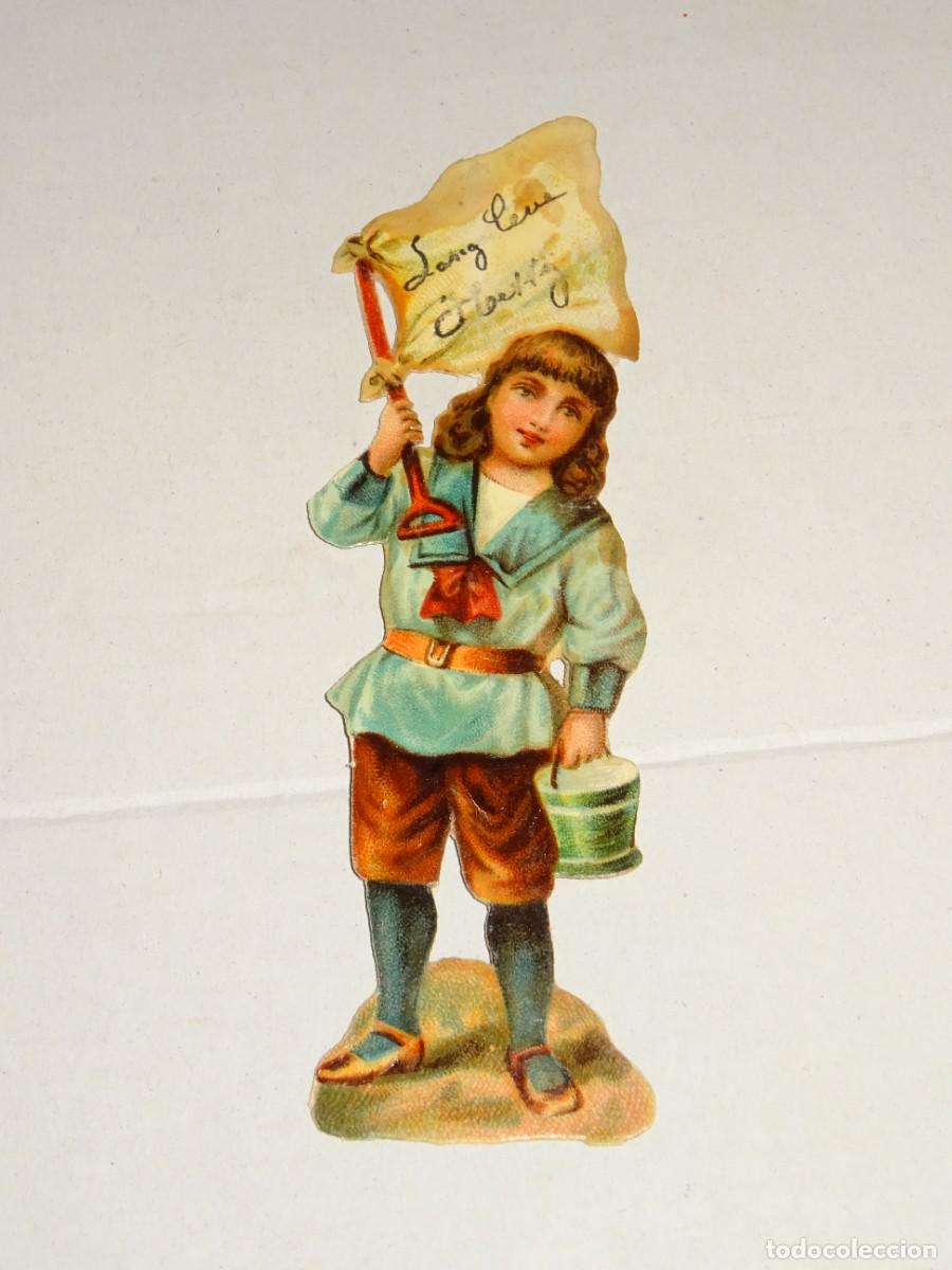 Colecionismo Cromos recortados antigos: (MK) CROMO TROQUELADO ANTIGUO - 4X12CM - SE&Ntilde;ALES DE USO NORMAL