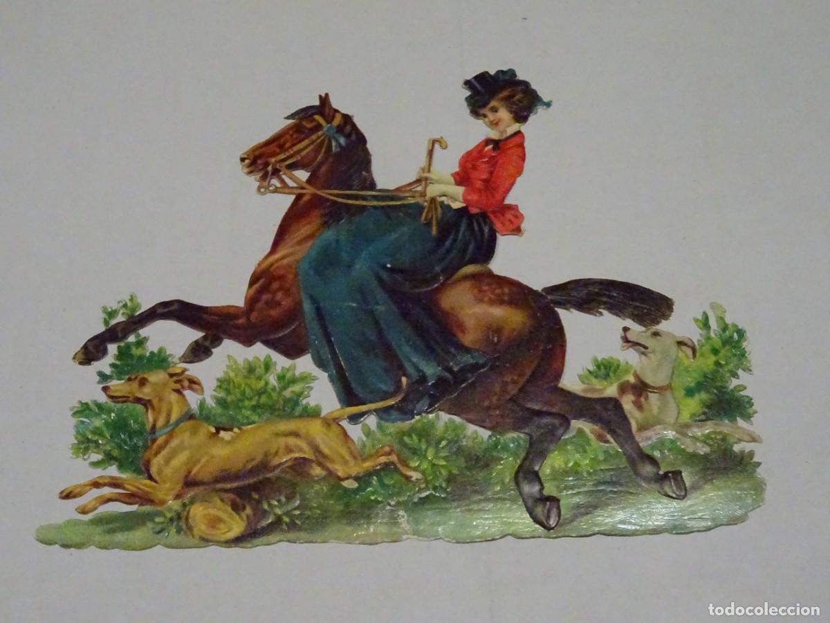 Colecionismo Cromos recortados antigos: (MB) CROMO ANTIGUO TROQUELADO 16X12CM - SE&Ntilde;ALES DE USO