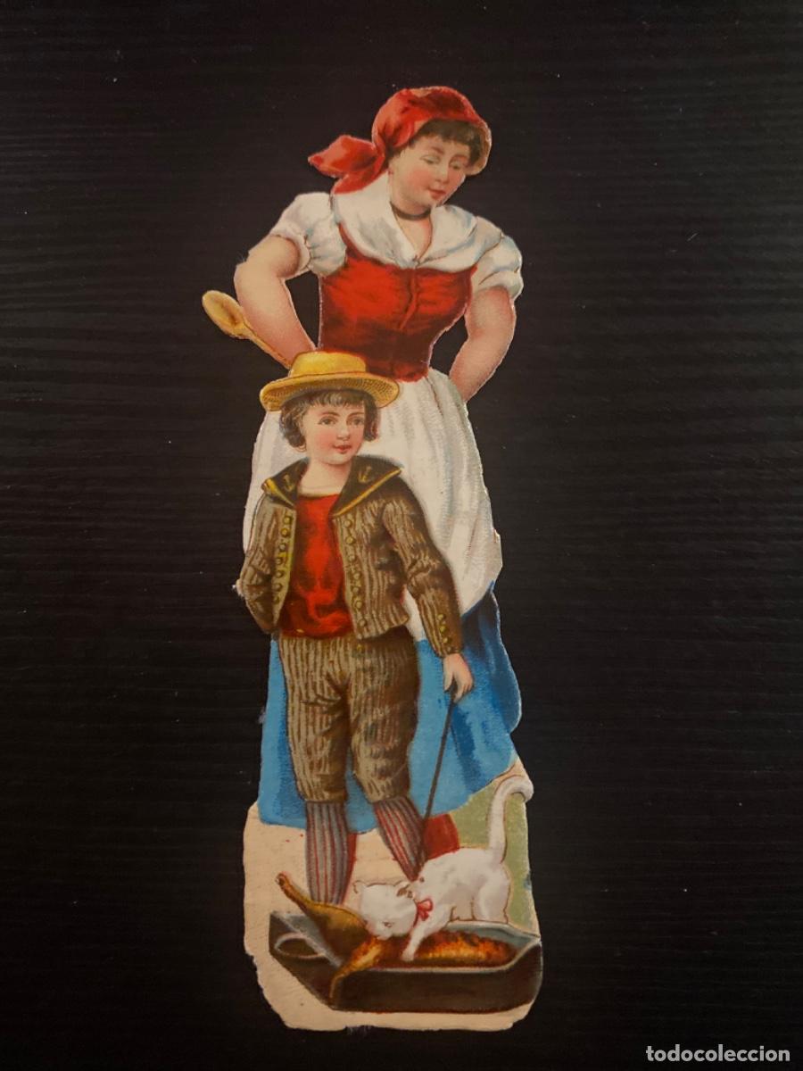 Colecionismo Cromos recortados antigos: Cromo troquelado publicidad f&aacute;brica de chocolates la industrial aragonesa Jaca