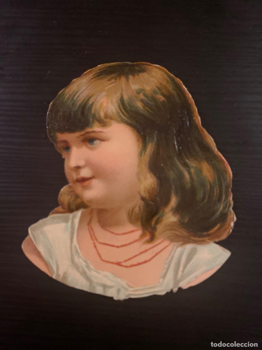 Sammeln alte gestanzte Sammelbilder: Cromo troquelado antiguo siglo XIX cabeza de ni&ntilde;o