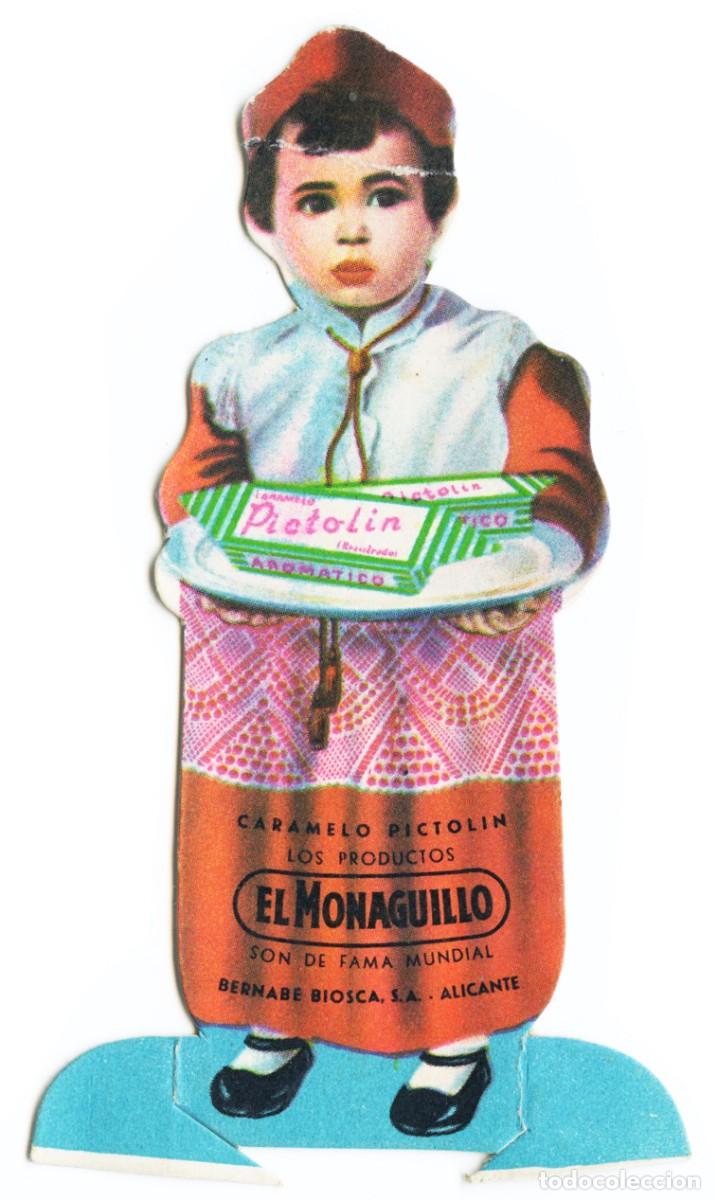 Sammeln alte gestanzte Sammelbilder: MUY ANTIGUO CROMO TROQUELADO PUBLICITARIO PRODUCTOS &rdquo;EL MONAGUILLO&rdquo; CON PEANA