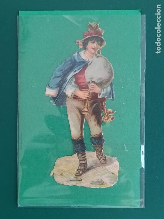 Coleccionismo Cromos troquelados antiguos: MUSICO CON GAITA CROMO TROQUELADO ANTIGUO