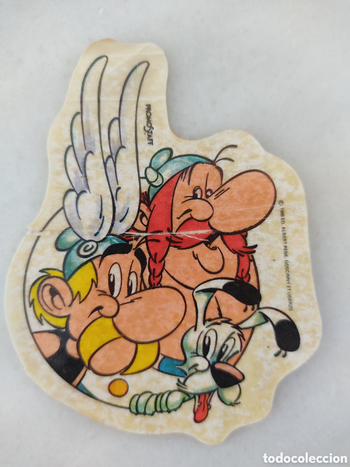 Coleccionismo cromos troquelados antiguos: cromo troquelado Ast&eacute;rix y Ob&eacute;lix donuts - Foto 1