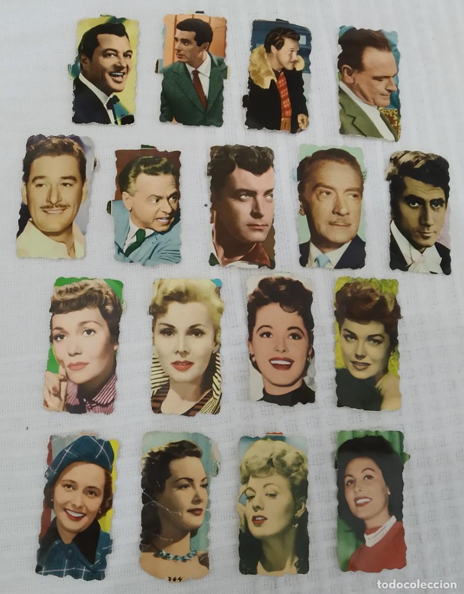 Coleccionismo Cromos troquelados antiguos: HOLLYWOOD. PRECIOSO LOTE DE 17 CROMOS DE PICAR TROQUELADOS ANTIGUOS DE ACTORES Y ACTRICES.