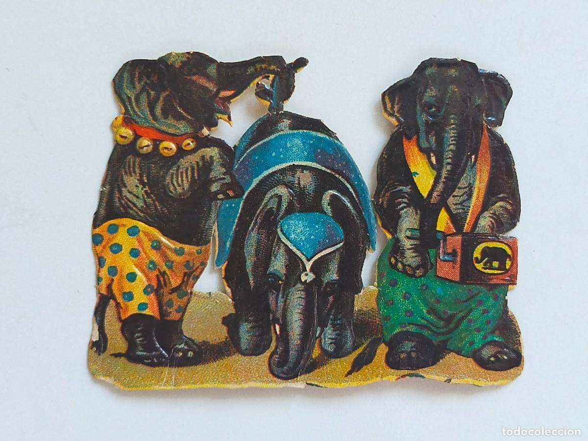 Collezionismo Figurine ritagliate antiche: CROMO TROQUELADO: ELEFANTE / CIRCO (7,5 X 6 CM) - PRINCIPIOS SIGLO XX
